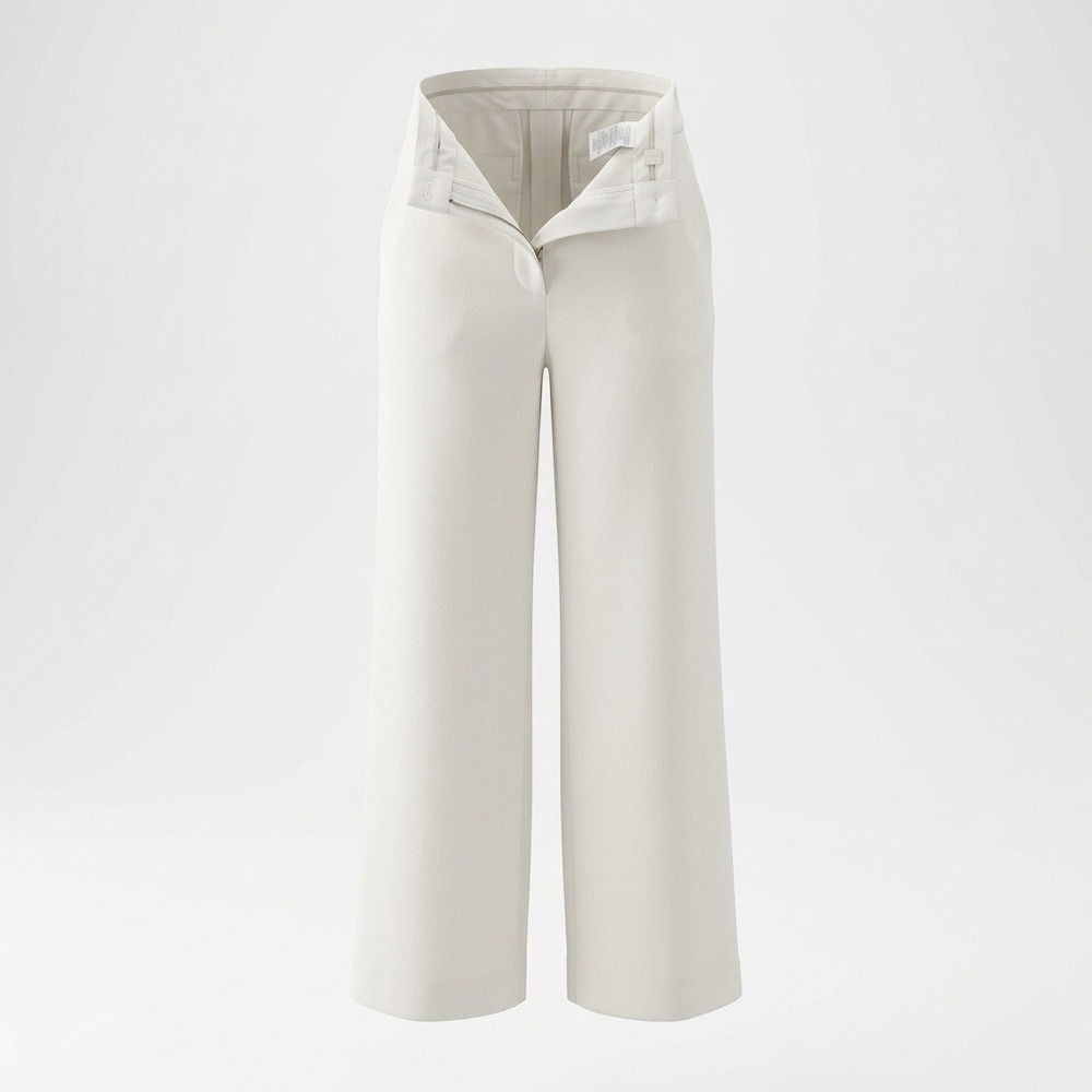 Aritzia Wilfred Effortless Wide Leg Pants Off White Cream High Waist 115785